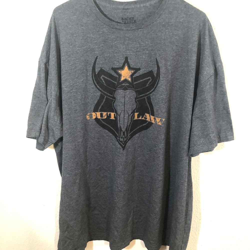 Racks & Reels T-shirt men's 3XL dark gray outlaw star XXXL‎